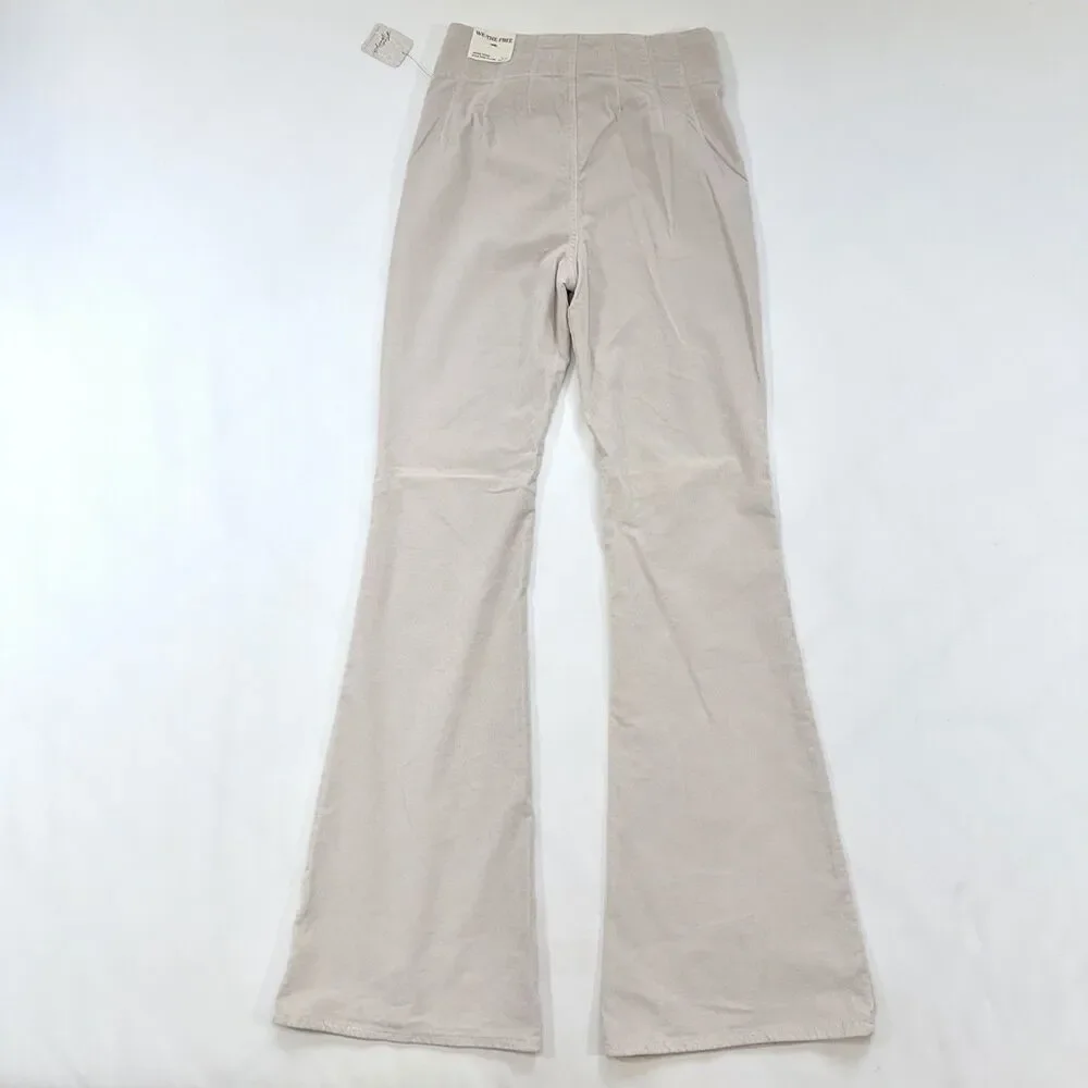 Free People We the Free Jayde Cord Flare Sz 27 Beige High Rise Corduroy Boho NWT